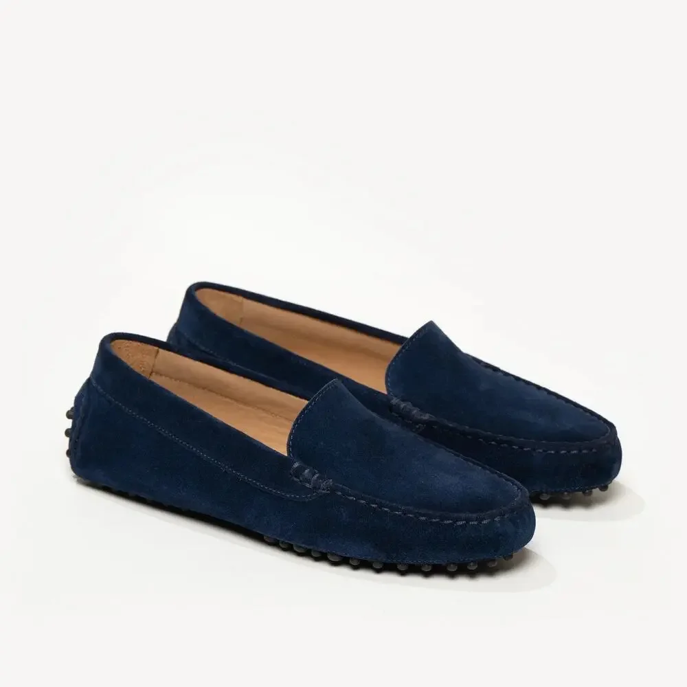 M. Gemi The Feliz Blue Suede Moccasin Loafers